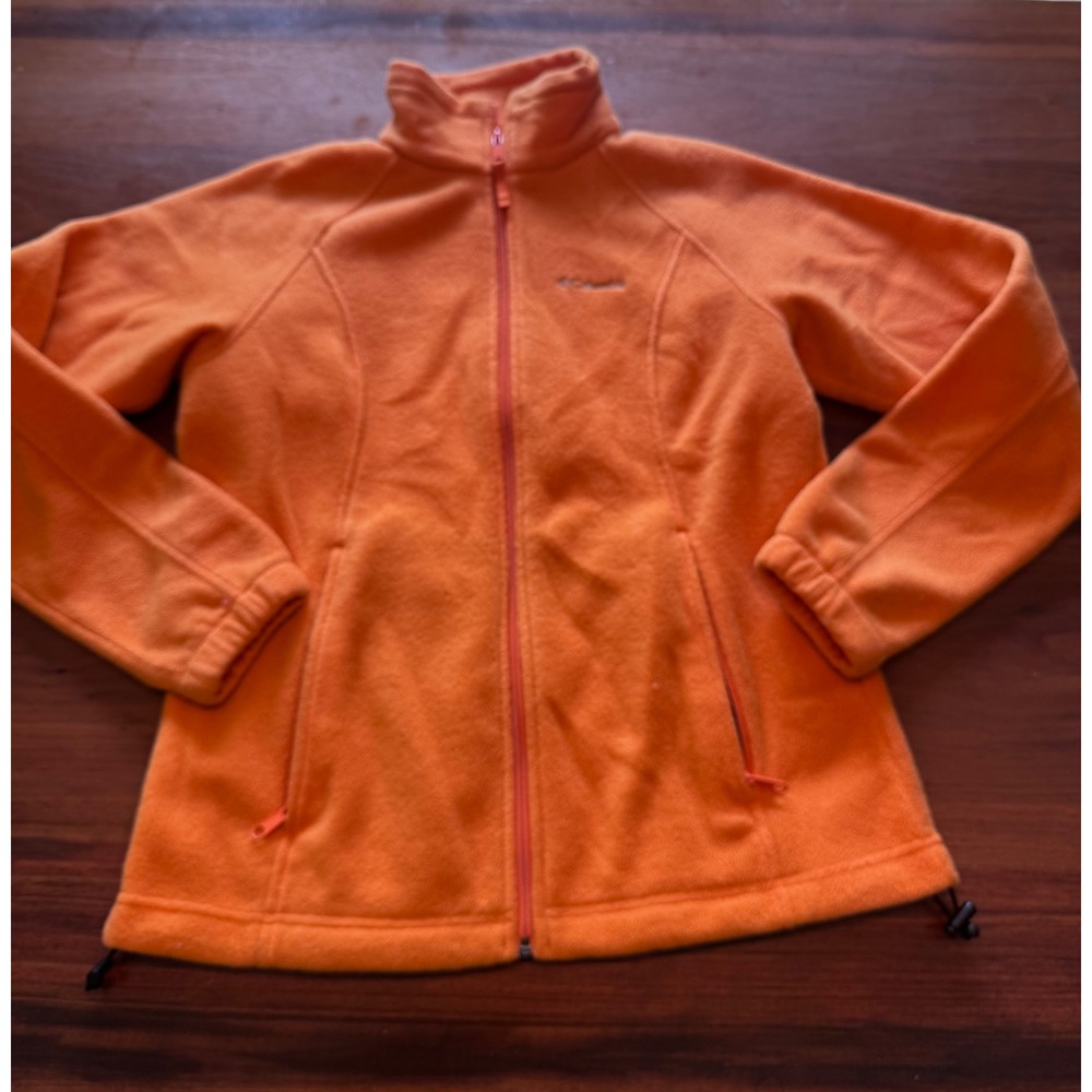 Columbia Women Benton Springs Zip Fleece sweater jacket Orange Med outdoor hike